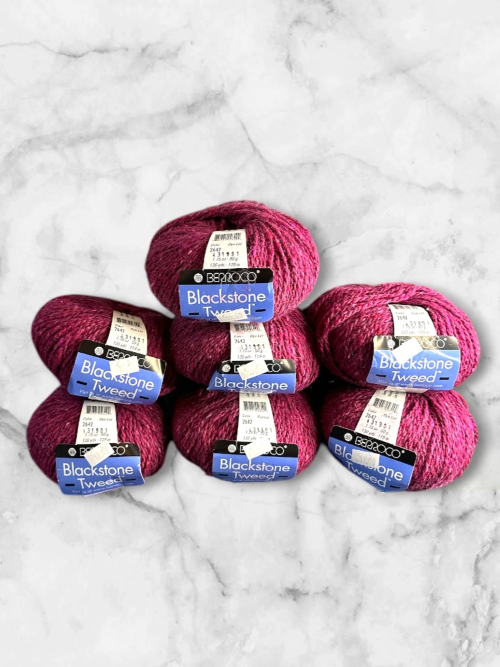Berroco Blackstone Tweed Rhubarb color 2642 lot of 7 discontinued